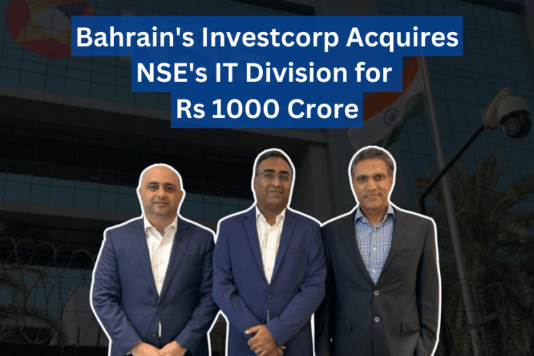 Bahrain's Investcorp Acquires NSE's IT Division for Rs 1000 Crore.